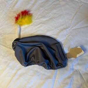 Flaming Bomb Helmet Cover with Red and Yellow Feather